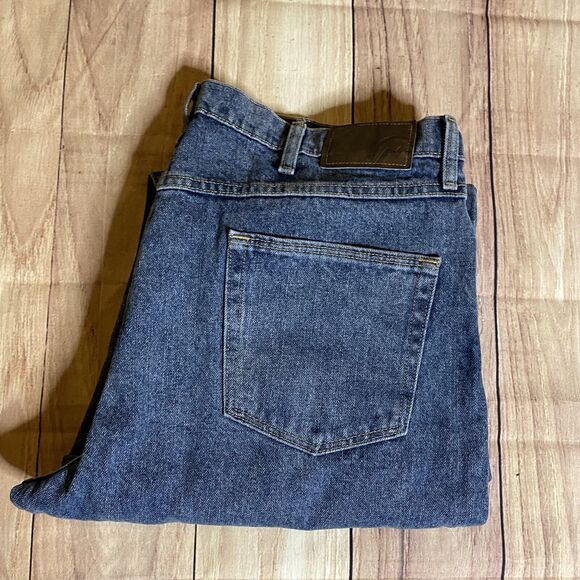 Magellan Outdoors 38x34 Blue Jeans Medium Wash Classic Heavy Denim Work Pants - Picture 11 of 11